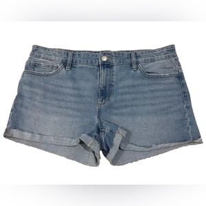 Joe’s Mid-Rise Denim Shorts Women's 32 Raw Hem Folded Cuffs Light Wash